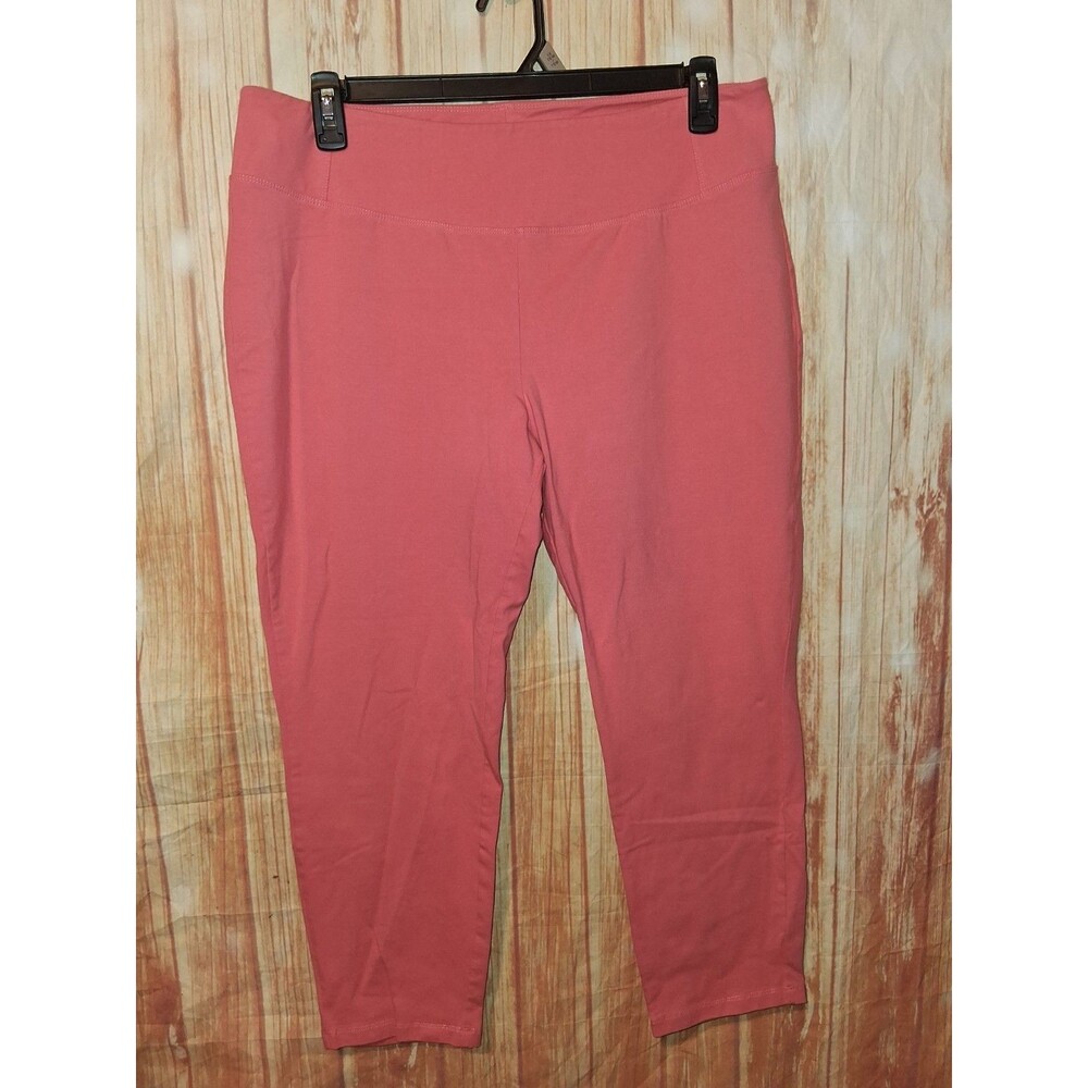 Women With Control Renee Greenstein Coral Taper Pull-on Capri Pants Sz 1XP